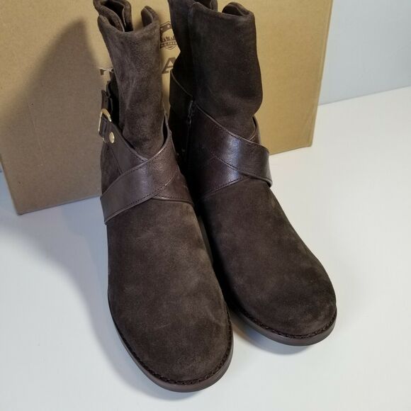 Trask Misty Dark Brown Suede Leather Ankle Boots Bootie Women Sz 8 NIB $298 - Picture 4 of 9